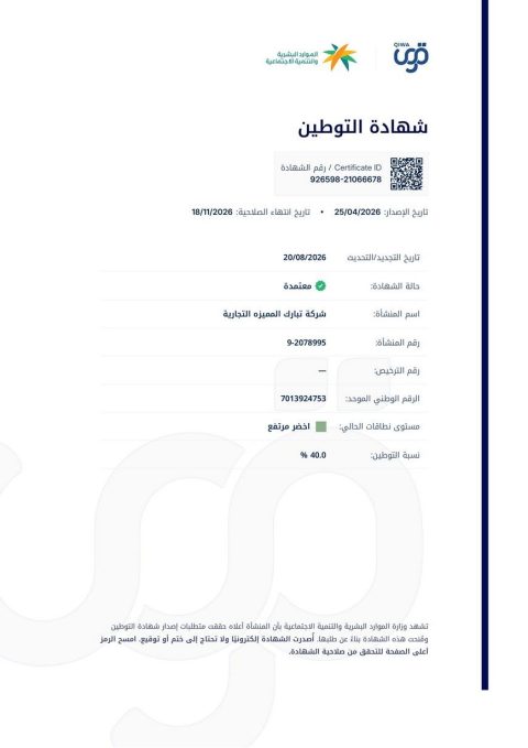 Saudization Certificate
