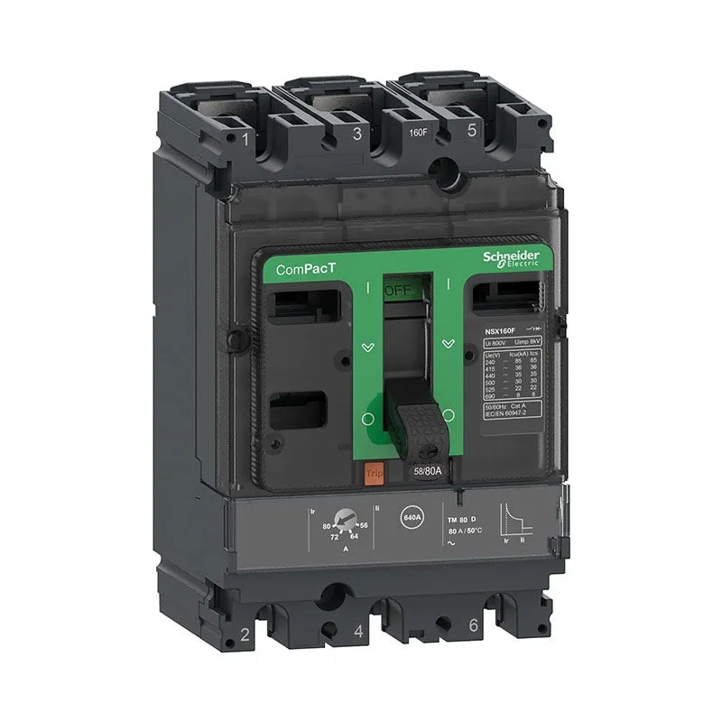 شنايدر - قاطع 250 أمبير - 3 خط - NSX250F, 36kA at 415VAC, TMD Trip Unit