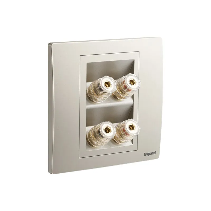 LEGRAND - Single Loudspeaker Socket Outlet Mallia Senses, 2 Gang, Champagne