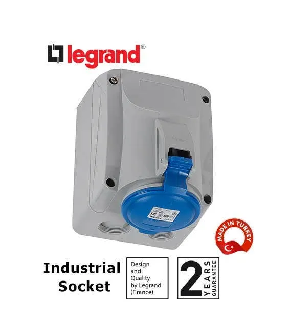 LEGRAND - Surface Mounting Socket P17, IP44, 200/250 V~, 32 A, 2P+E