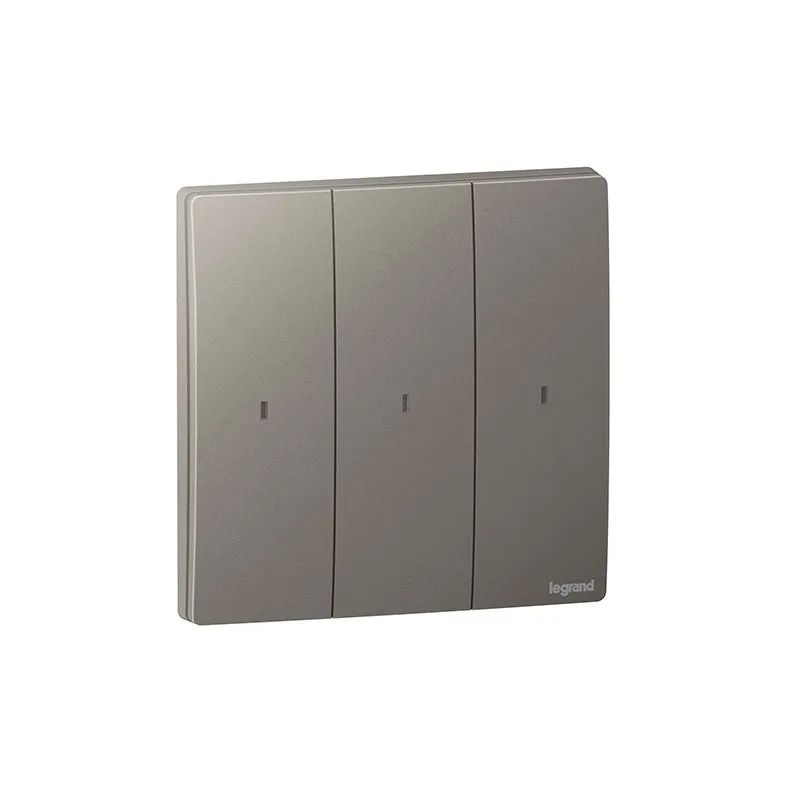 LEGRAND - Wireless Switch Mallia Senses, 3 Gang, Dark Silver