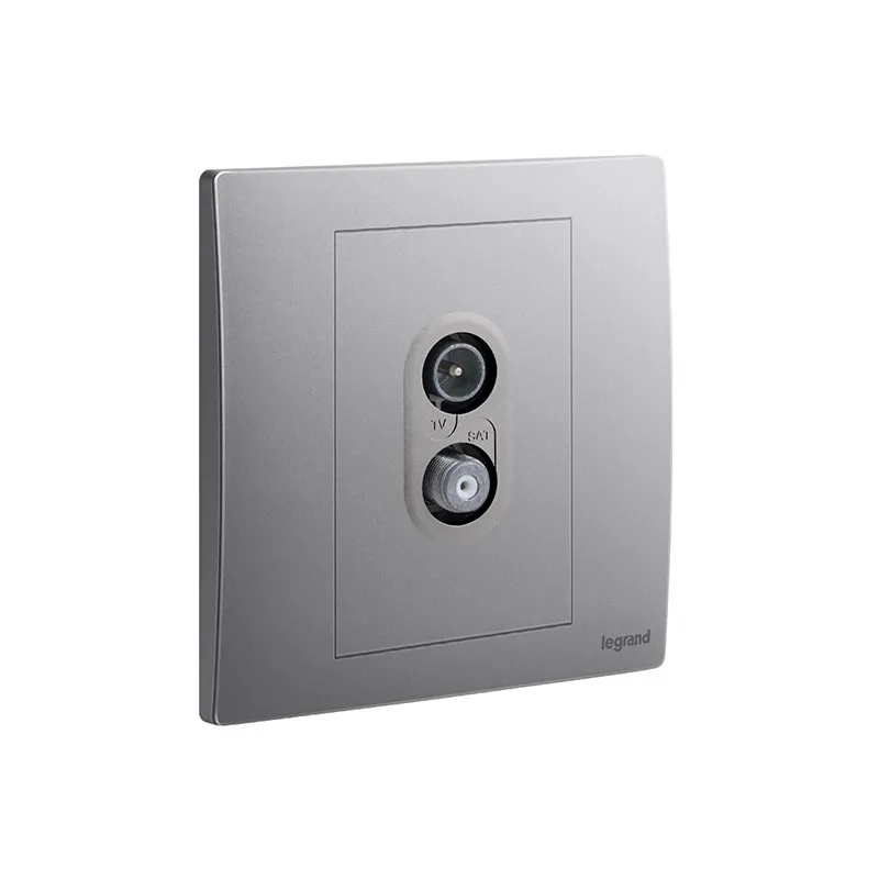LEGRAND - TV-SAT Socket Outlet Mallia Senses, 1 Gang, Dark Silver