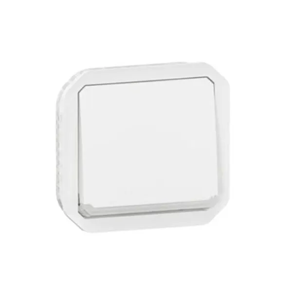 ليجراند - زر ضغط Plexo، IP55، 10A 250V، تحويل + مؤشر، آلية، أبيض