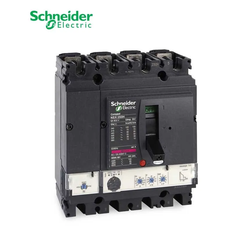 شنايدر - قاطع رئيسي 250 أمبير - ComPact NSX250N, 50kA at 415 VAC, MicroLogic 2.2 Trip Unit 250A, 4P 4d