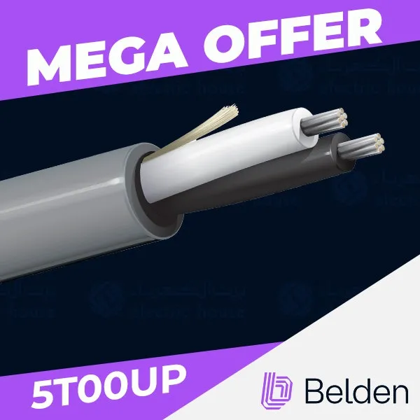 بلدن - كيبل صوت - 2 خط - مقاس 10AWG - لون رمادي - 305 متر/اللفة - CL3 AUDIO PVC/FRPVC