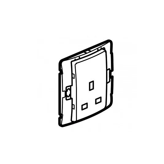 British Standard Socket Outlet Mallia, Unswitched, 1 Gang, 13 A 250 V ~ Black