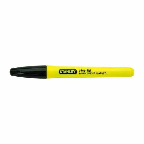 ستانلي - قلم تحديد أسود ذو رأس رفيع - عبوة من قطعتين