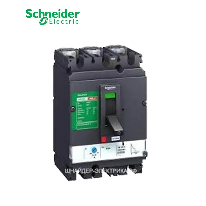 SCHNEIDER - MCCB Breaker, EasyPact CVS250B, 25kA at 415 VAC, 150 A magnetic MA Trip Unit, 3P 3d