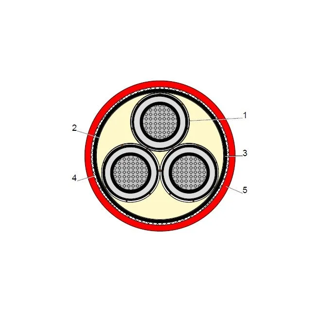 بحرة - كيبل XLPE - ألومينيوم - 35/300x3 مم - مسلح STA - جهد متوسط 15KV
