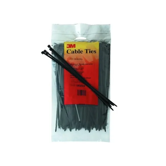 3M - Scotchflex Cable Tie FS 100 DW-C, Black, 280 x 3.6mm - 100pcs/Pack