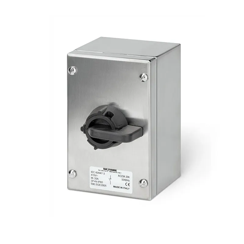 SCAME - Enclosed Switch Disconnector, 40A, 3P+N, IP65, 100x160x90mm, Y1, IK10, General, Grey/Black