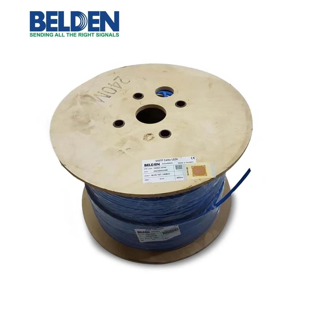 بلدن - كيبل شبكة - 8 خط - مقاس 23AWG - لون أزرق - 305 متر/اللفة - CAT 6A U/UTP UNSH LSZH