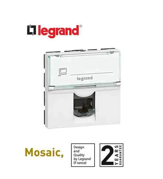ليجراند - فيش كمبيوتر أرتيور- RJ45 -كات 6 - 8 جهات اتصال - 2 موديول - أبيض