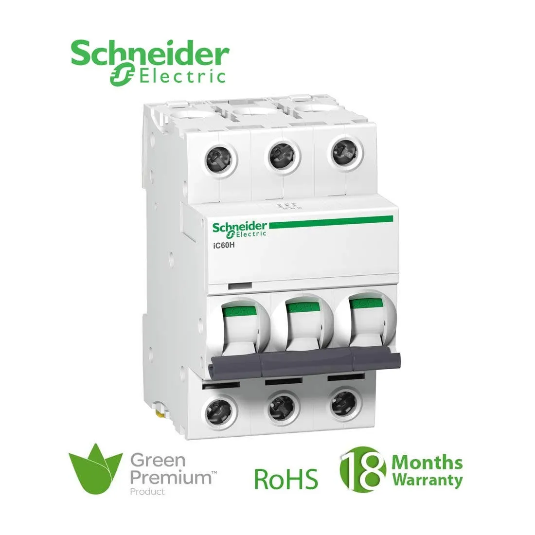 SCHNEIDER - MCB Breaker, Acti9 iC60H, 3P, 2A, C curve
