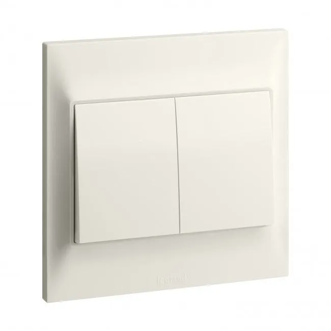LEGRAND - Single pole switch Belanko S - 16A x 250V~ - 2 gang - 2-way switch - Ivory