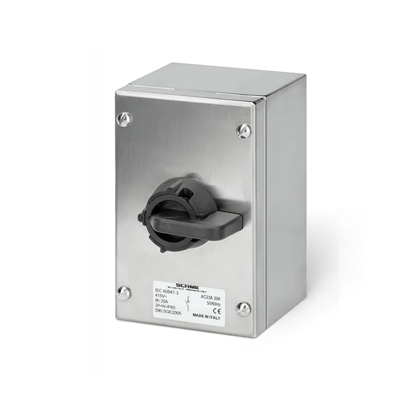 SCAME - Enclosed Switch Disconnector, AC22A, 32A, 3P+SN, IP65, 100x160x90mm, Y1, IK10, General, Grey/Black, SN (Solid Neutral)