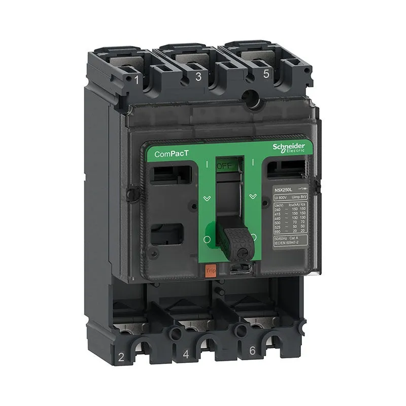 شنايدر - قاطع 160 أمبير - 3 خط - NSX160H, 160A, 3P, 70kA at 415VAC 50/60 Hz, w/o Trip Unit