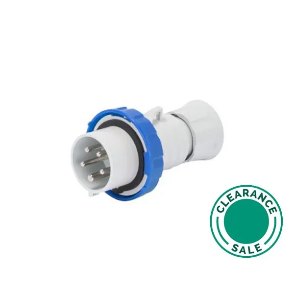 Plug, 32A, 3P+E, 220V, IP67, Straight, with Fase Inverter