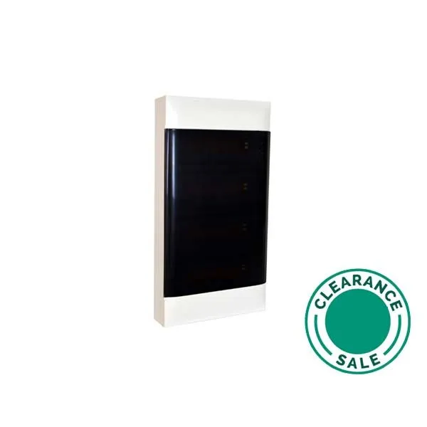 DIN Cabinet, Practibox S, 3x18 Modules, Smoked Door, E+N Terminal Blocks, Surface-Mounting
