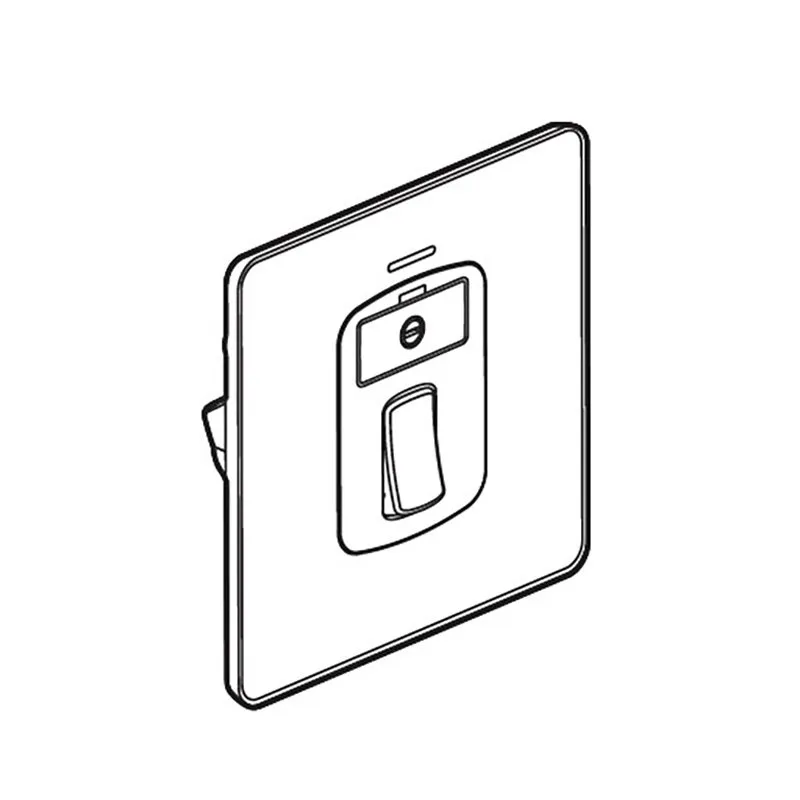 ليجراند - وحدة اتصال مزدوجة مع مفتاح للتيار، Synergy Sleek، مفتاح، 13A، 250V، مزودة بمؤشر طاقة LED أزرق، Polished Stainless Steel
