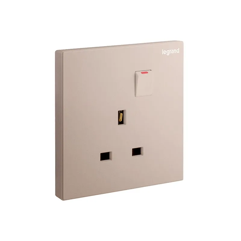 ليجراند - مقبس مزدوج Galion، BS، 1 موديول، مفتاح، 13A، 250V، Rose Gold