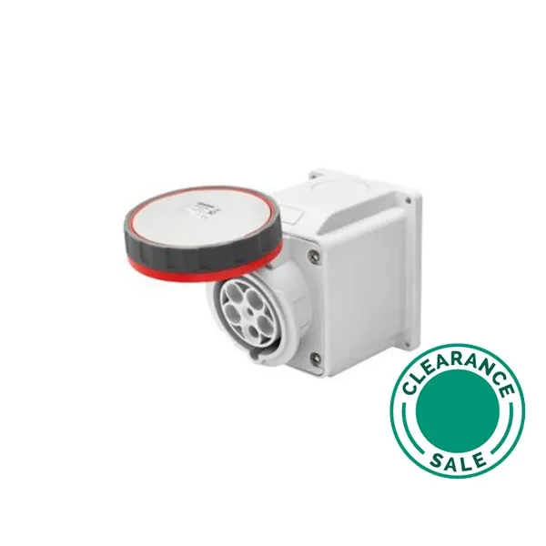 Socket, 63A, 3P+E, 10 Degrees, Surface, 380V, IP67