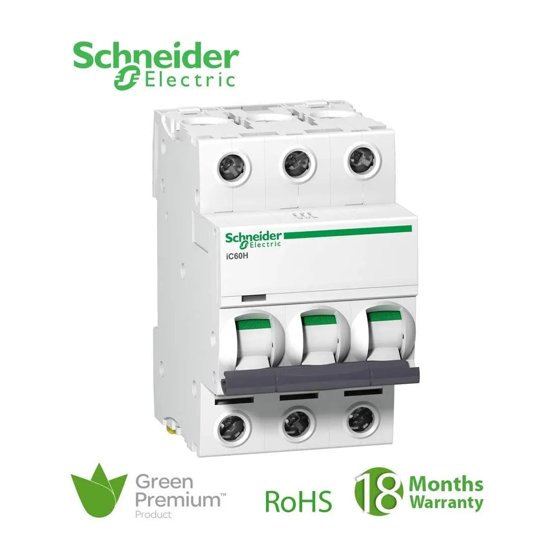 SCHNEIDER - MCB Breaker, Acti9 iC60H, 3P, 16A, C curve
