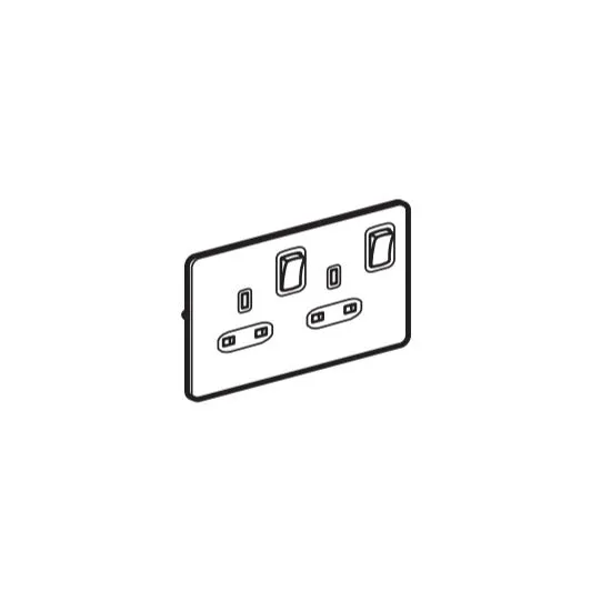 LEGRAND - Switch -13 A -250 V, 2 Gang, Sleek Design Glossy Gold
