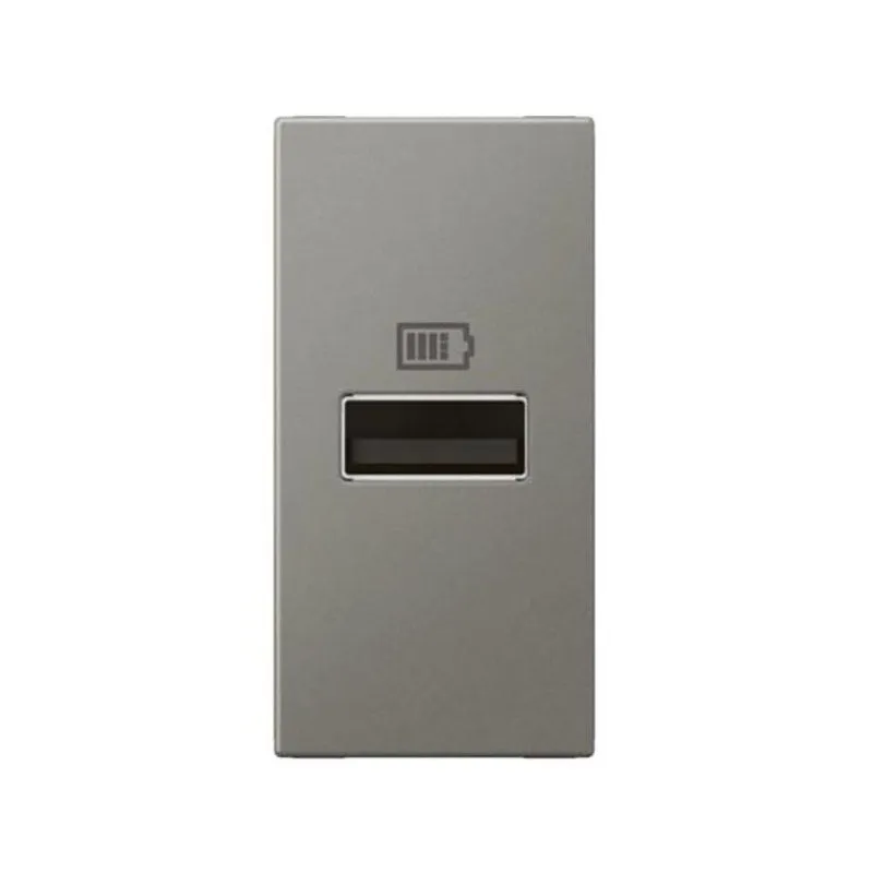 LEGRAND - USB Arteor, 1 Module, Single Port A, 3A, 15W, 5V, 100/240V,Magnesium