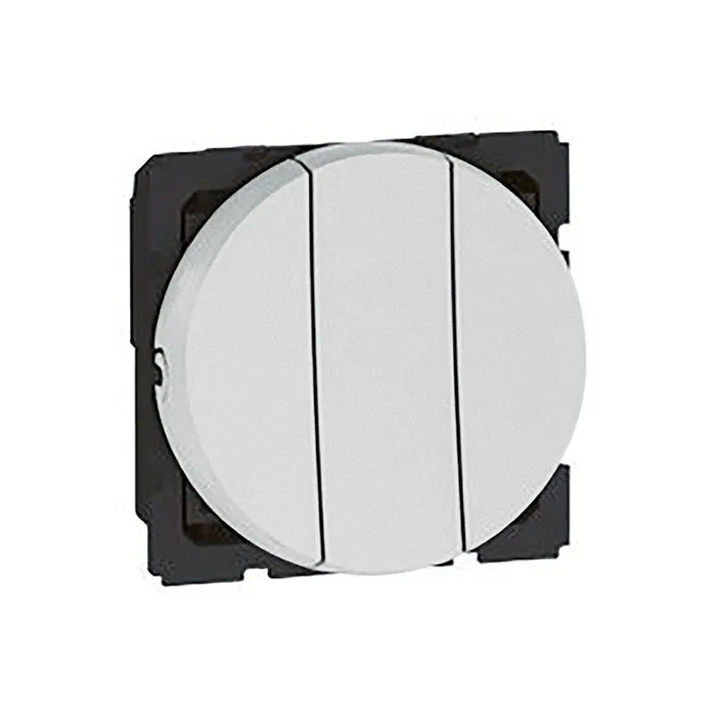 ليجراند - مفتاح Arteor، خط 1، 20 AX 250 V~، 2 موديول، 3 مفرد، Round، Soft Aluminium