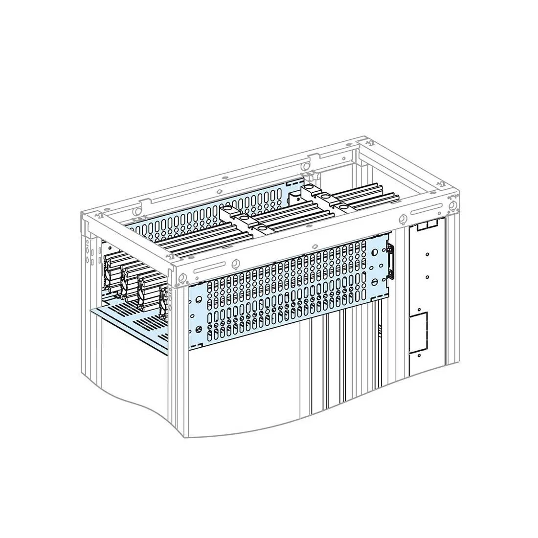 شنايدر - إكسسوار لوحة خدمة - FORM 2 COVER FOR HORIZONTAL BUSBARS LGYE 2500A OR BS 3200A, W400 MM, D600 MM