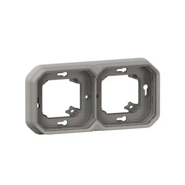 ليجراند - إطار تثبيت غاطس Plexo، IP55، فتحتين، أفقي وعمودي، رمادي