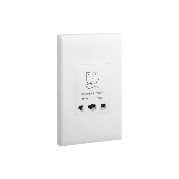 ليجراند - مقبس حلاقة إلوي، مزدوج، 2P، 127V/250V (20VA)، أبيض