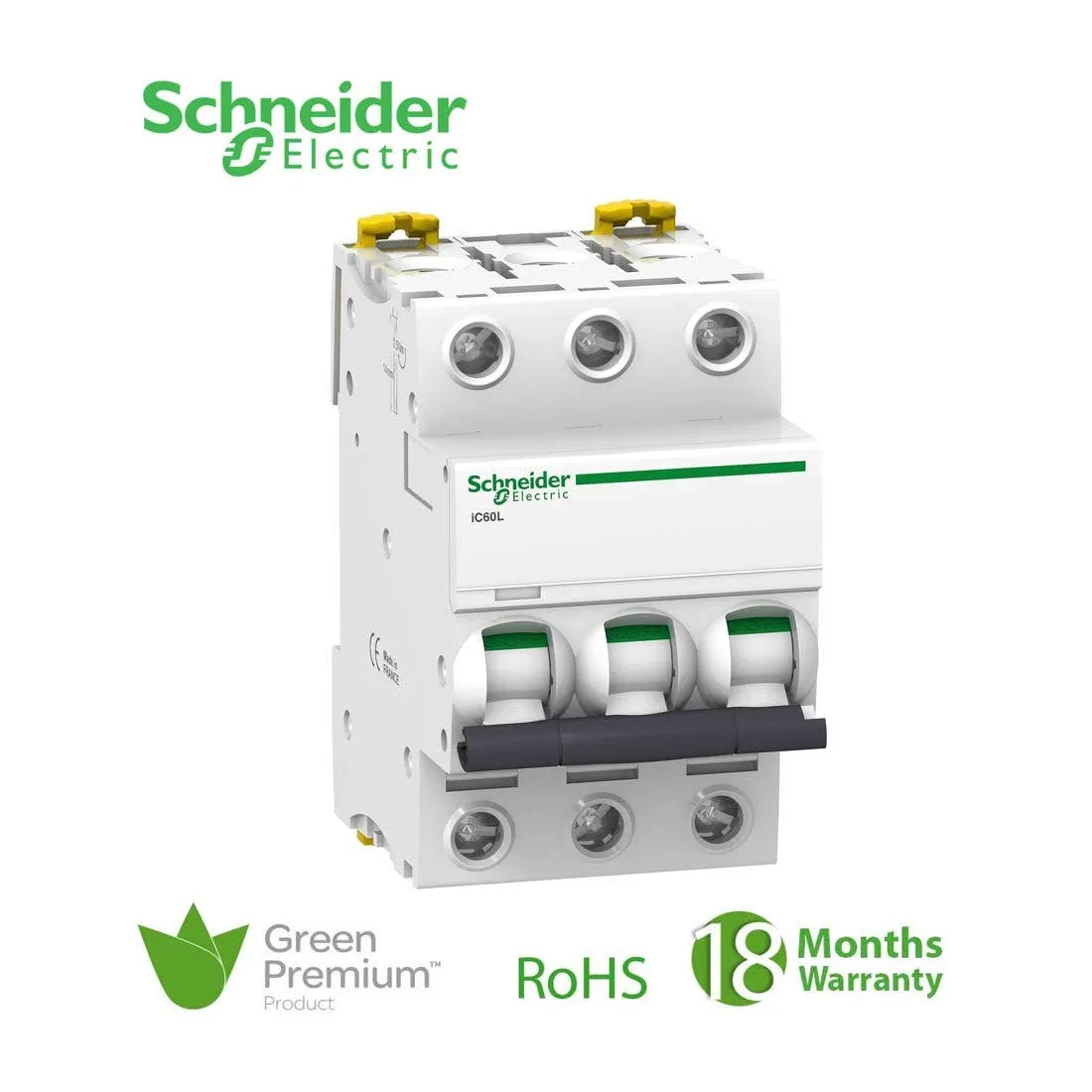 شنايدر - قاطع فرعي 3 خط - 63 أمبير - Acti9 iC60L, 3P, 63A, C Curve