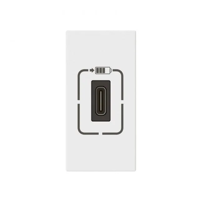 LEGRAND - Single USB Type-C Charging Socket Mosaic - 5 V - 1.5 A - 7.5 W - 1 Module - White
