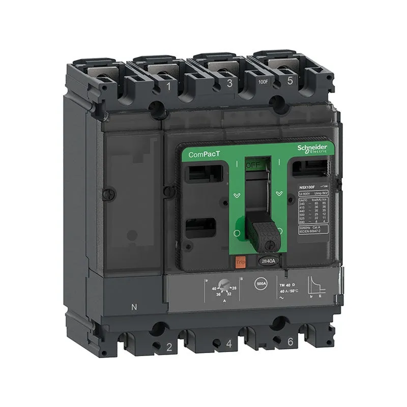 شنايدر - قاطع 100 أمبير - 4 خط - NSX100F, 36kA at 415VAC, TMD Trip