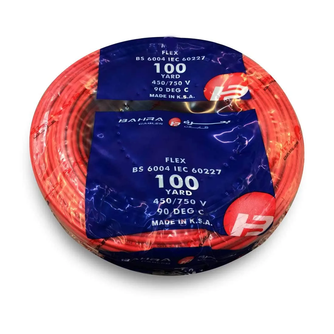 BAHRA CABLES - British Standard, Flexible NYA Wire, 1x10mm 450/750V, Red