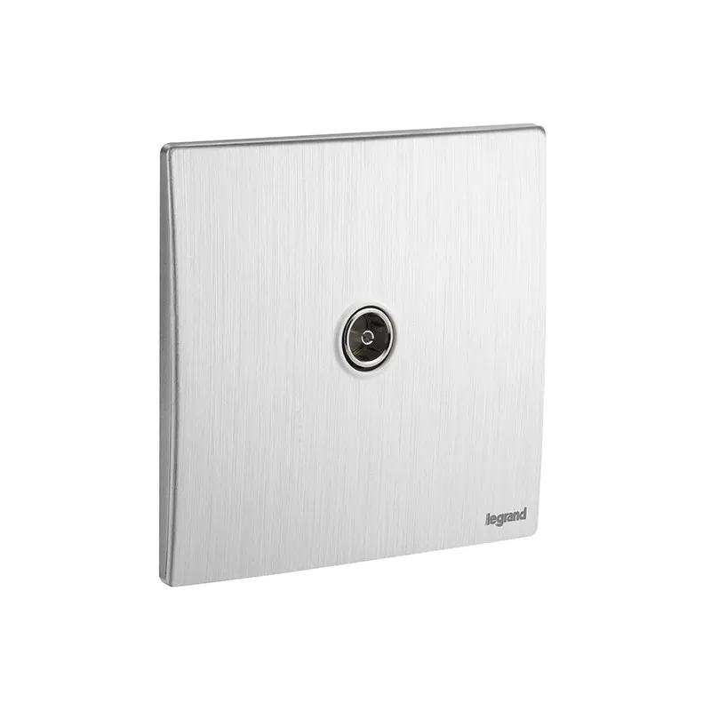 LEGRAND - Terminal TV Socket Outlet Mallia Senses, Female, 1 Gang, Brushed Aluminium