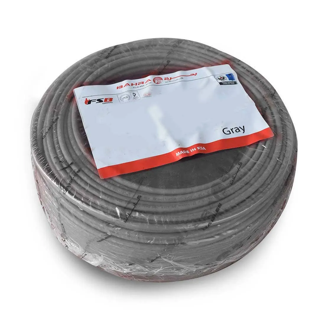 بحرة - سلك كهربائي نحاس - MICA LS0H - المواصفات البريطانية - NYA - مقاس 1.5 مم - رمادي - 450/750 فولت - 91.44 متر
