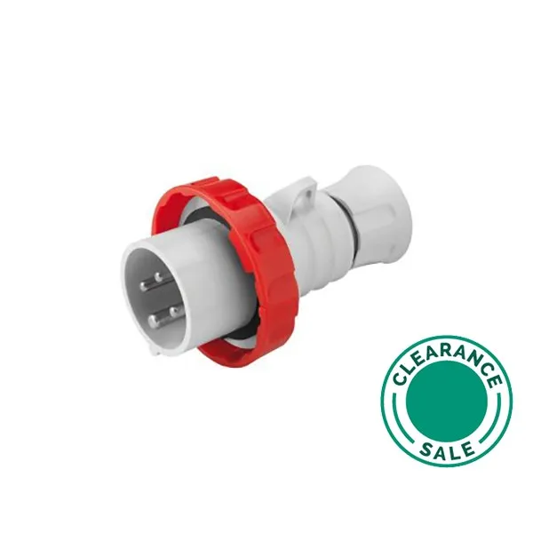 Plug, 32A, 3P+E, 380V, IP67, Straight, with Fase Inverter
