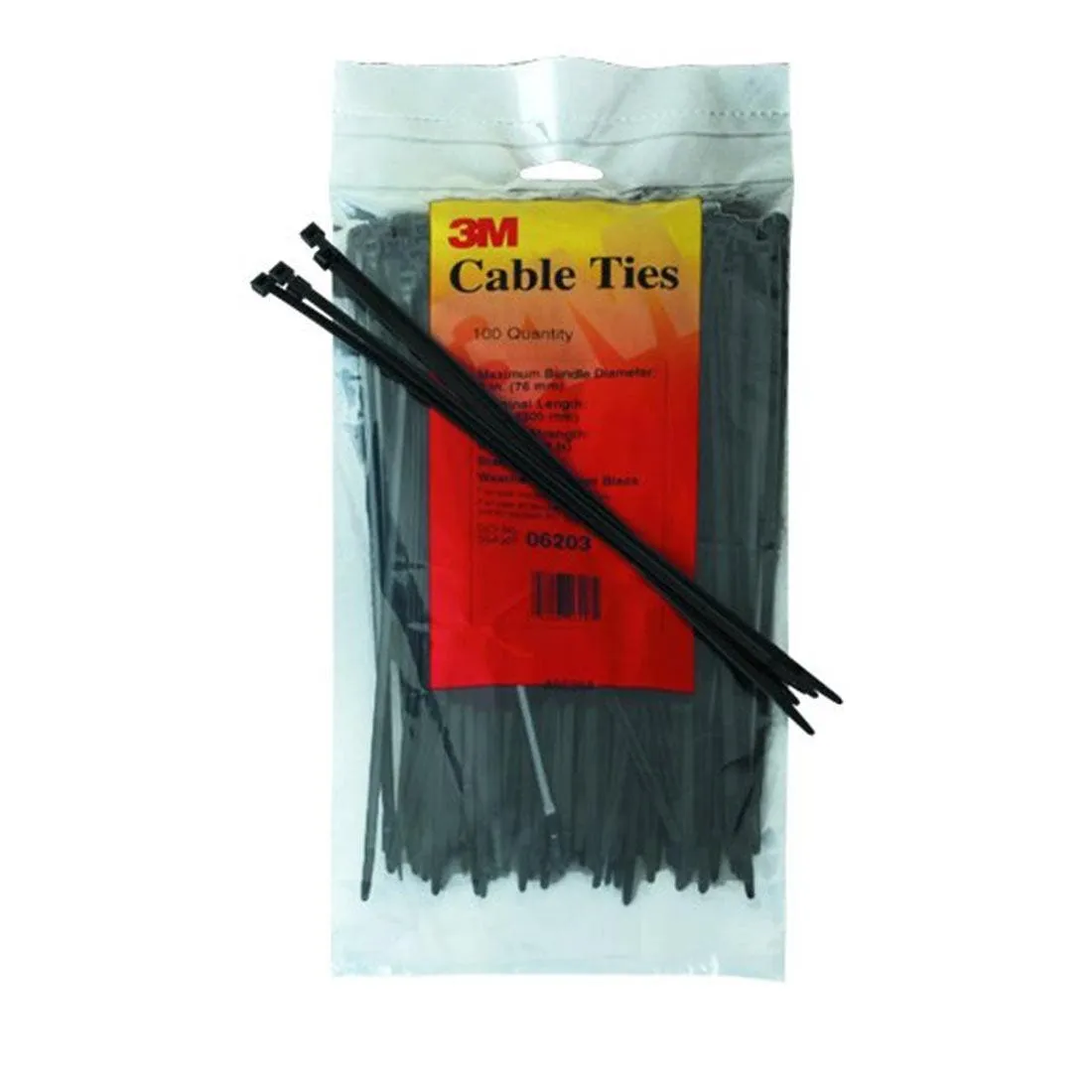 3M - Scotchflex Cable Tie FS 100 Aw-C, Black, 100 x 2.5mm - 100pcs/Pack