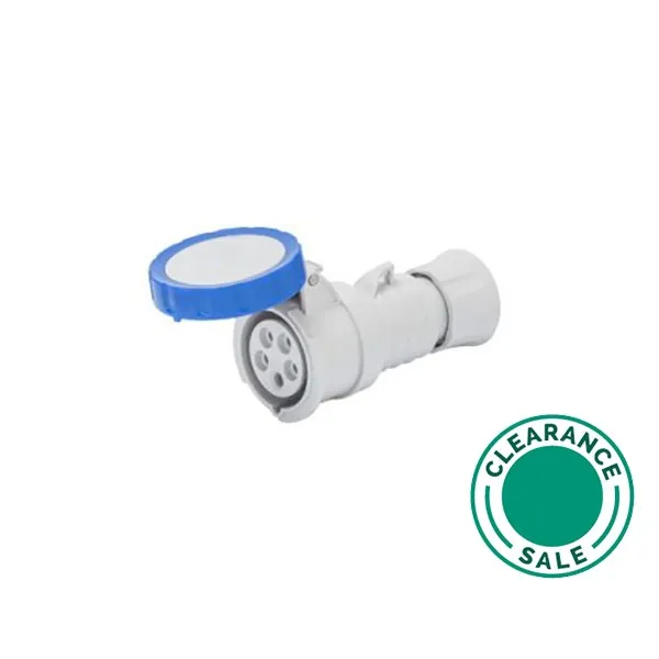 Socket, Mobile, 32A, 2P+E, 220V, IP67, Blue