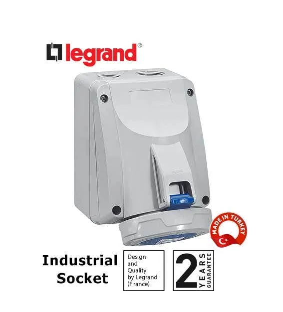 LEGRAND - Surface Mounting Socket P17, IP66/67, 200/250 V~, 32 A, 2P+E