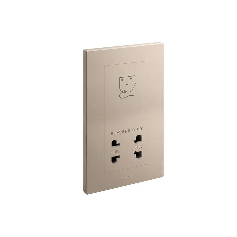 ليجراند - مخرج مقبس حلاقة Galion، مجوز، 2 مخرج، 110V و230V، Rose Gold