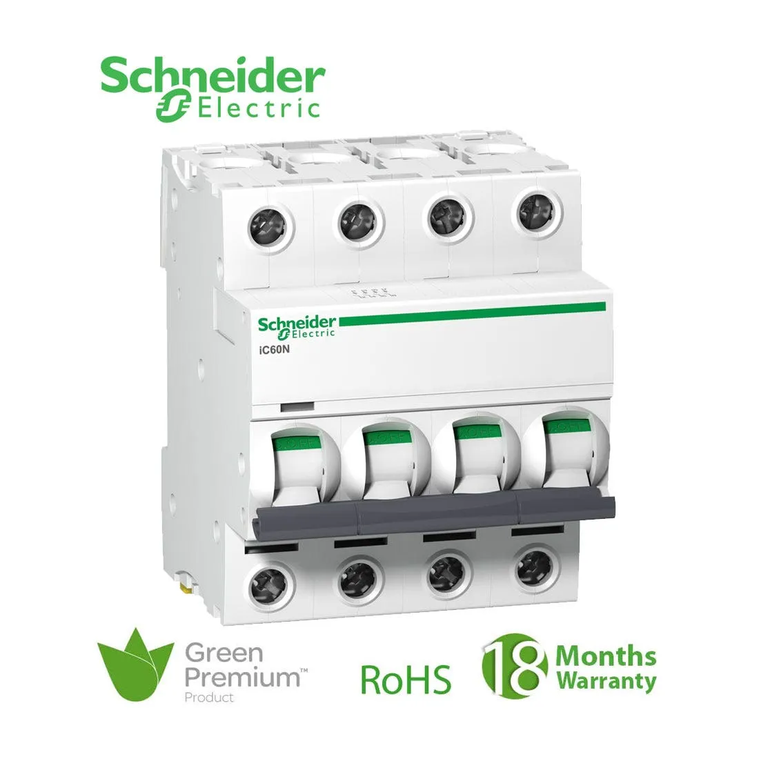 SCHNEIDER - MCB Breaker, Acti9 iC60N, 4P, 40A, B curve