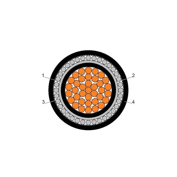 بحرة - كيبل XLPE نحاس - 1 خط - مقاس 500 مم - مسلح AWA - أسود - 600/1000 فولت