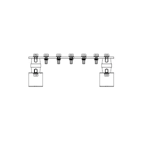 بحرة - قضيب تأريض رئيسي ELV - مقاس 102x6x305 مم - مع قاعدة و عازل