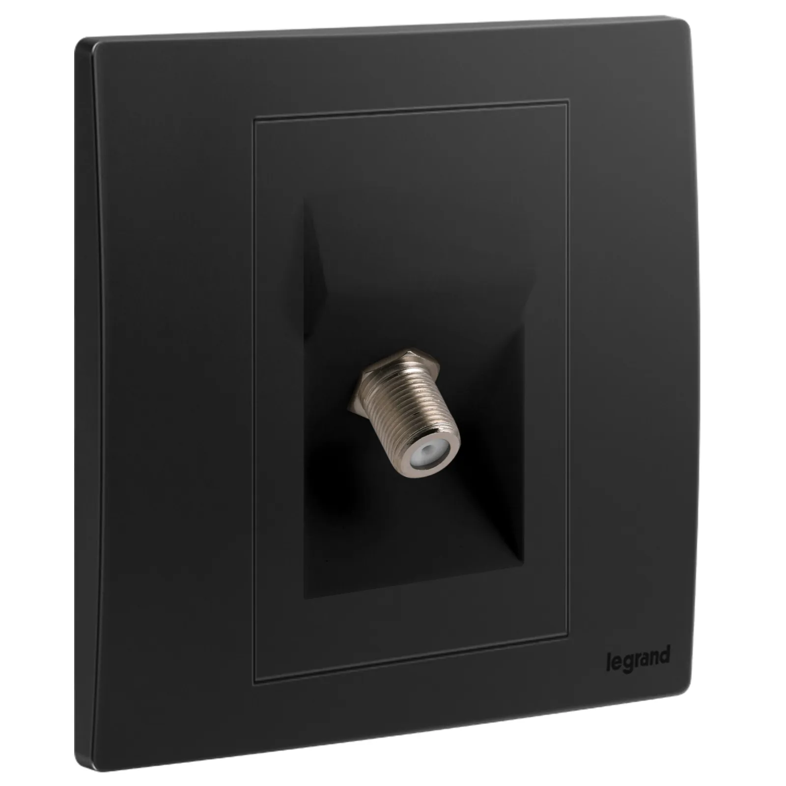 LEGRAND - TV Socket Mallia, Female 'F' Type Socket, Matt Black