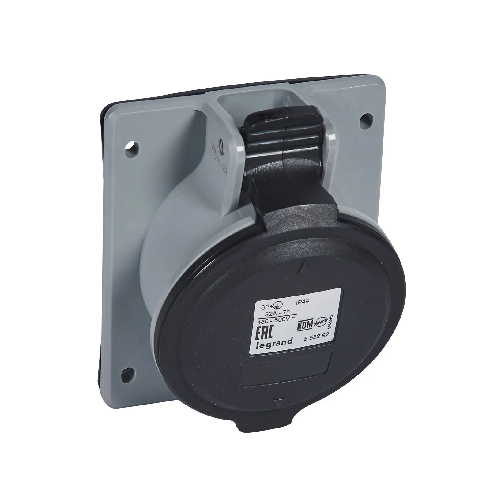 ليجراند - فيش صناعي 32A 3P+E 480/500V على لوحة كهربائية IP44, P17