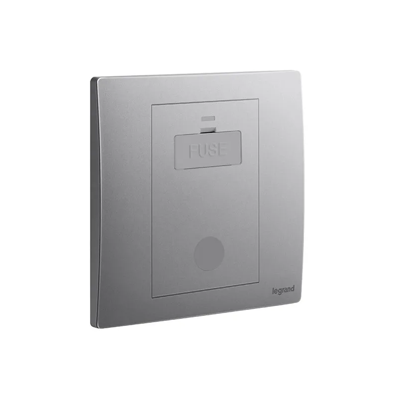 LEGRAND - Fused Connection Unit Mallia Senses, 1 Gang, Unswitched, 13A 250V, with Cord Outlet, Dark Silver